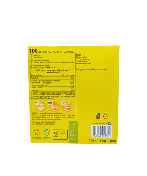 Ceai Yellow Label 100xPlicuri Lipton 150g
