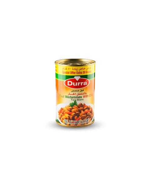 Boabe de Fava cu Pasta de Ardei Picant (Foul Mudammas Picant) Durra 400g